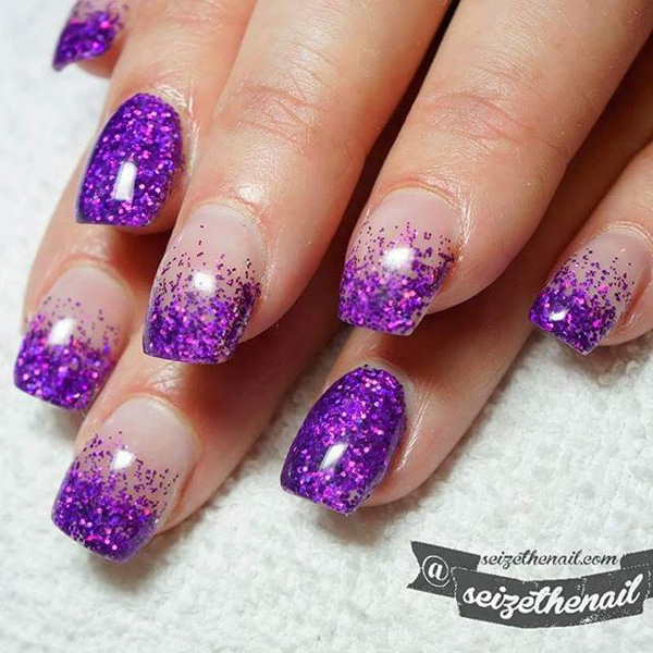 Trendy French tip Purple nail art design. Gear up with your favorite 
