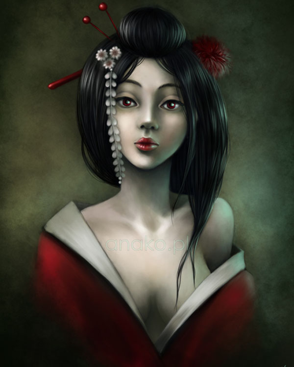 Seductive Geisha Digital Art Inspiration Nenuno Creative