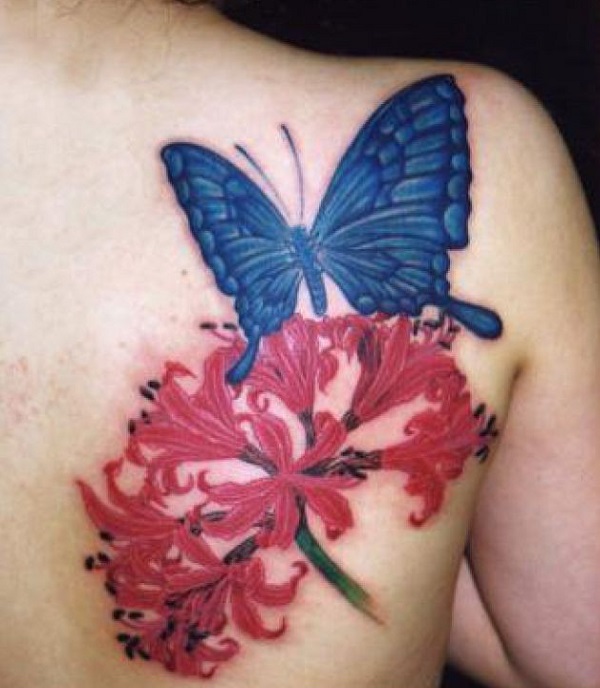 butterfly tattoo with Lycoris