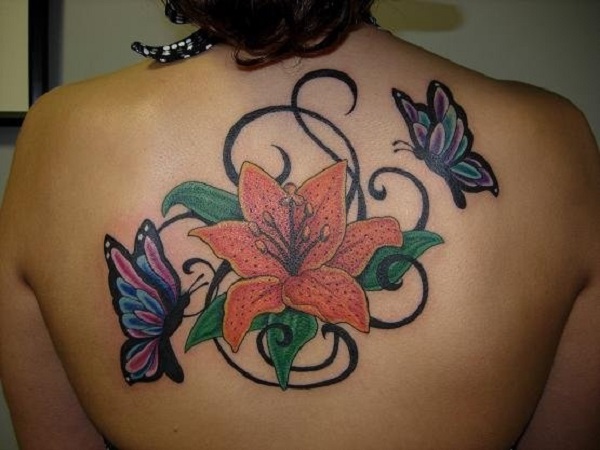 butterfly tattoo with flowers 24