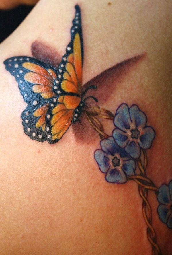 50 Butterfly tattoos with flowers for women nenuno creative