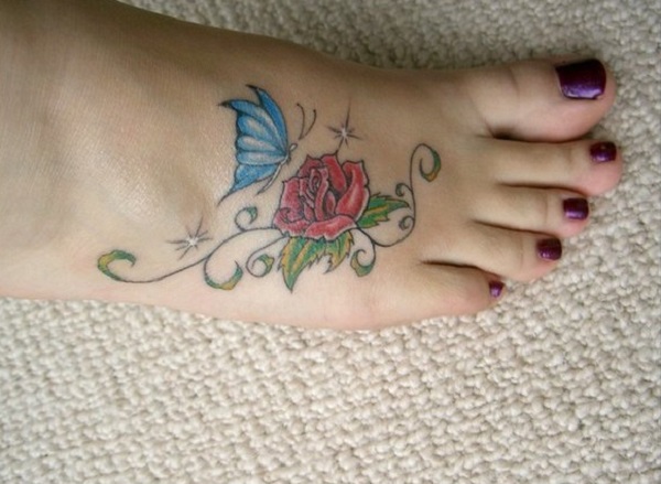 butterfly tattoo with flowers 9