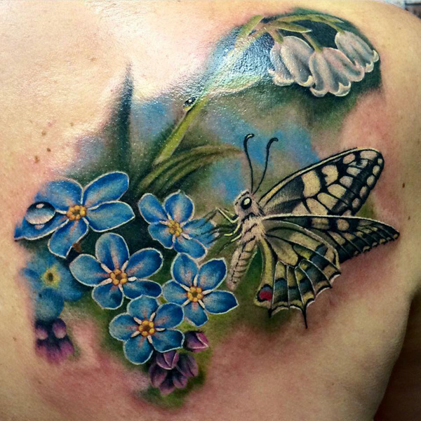 Download Meaningful 3d Butterfly And Flower Tattoo Designs