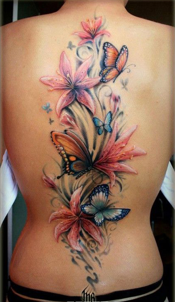 50 Butterfly tattoos with flowers for women - nenuno creative