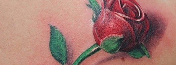 Vintage Red Blooming Roses - Traditional Rose Tattoo