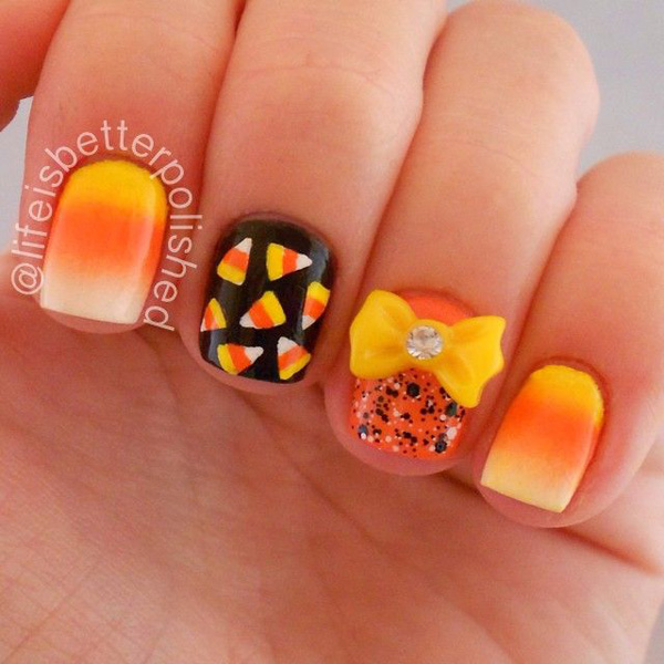 Perfect Punpkin Halloween Nails Pictures