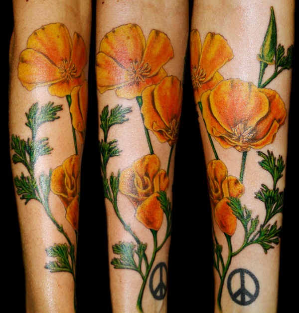 15 Best California poppy tattoo designs