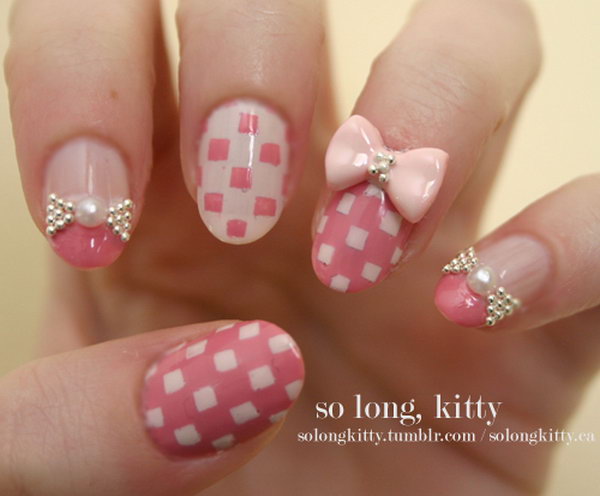 bow design nail art