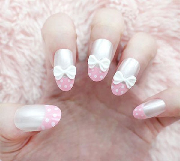 cute acrylic nails with bows