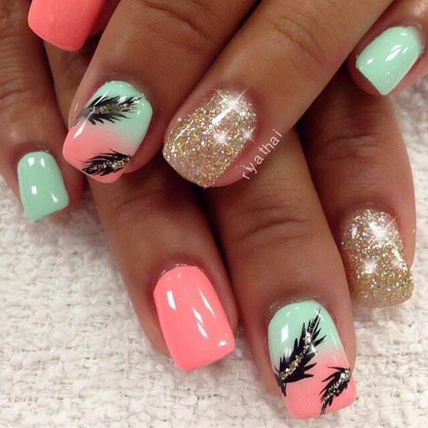 40 Feather Nail Art Ideas nenuno creative