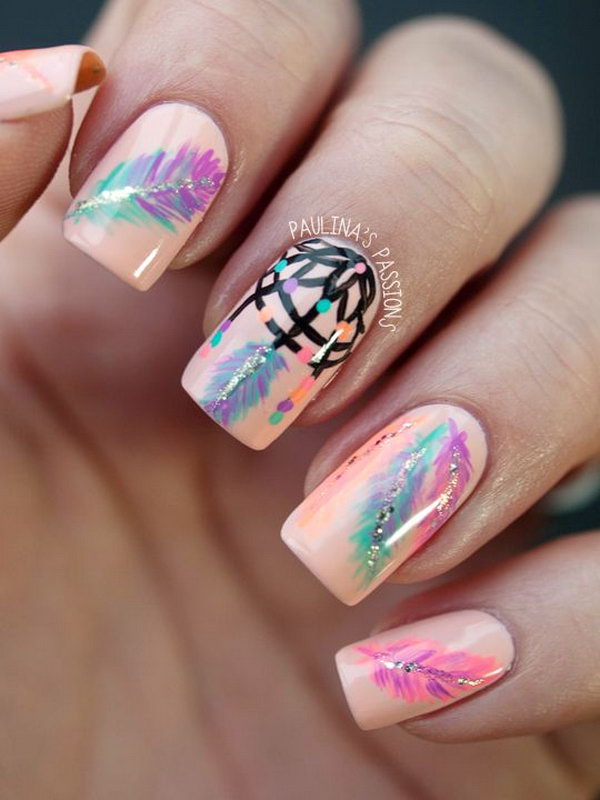 feather nail designs tumblr