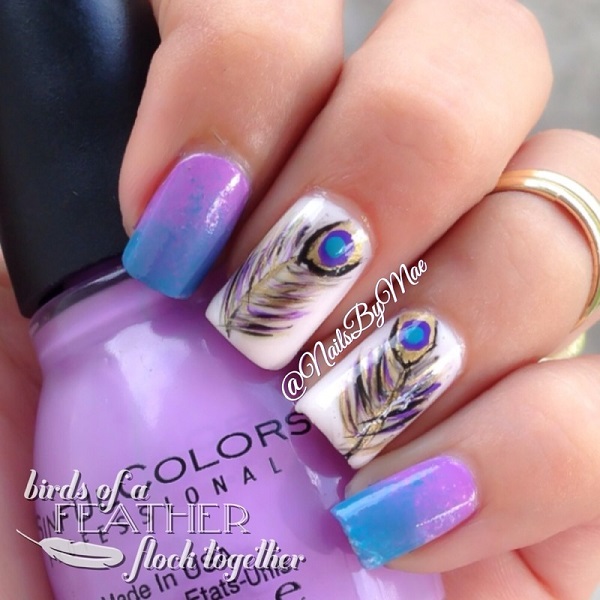 40 Feather Nail Art Ideas - nenuno creative