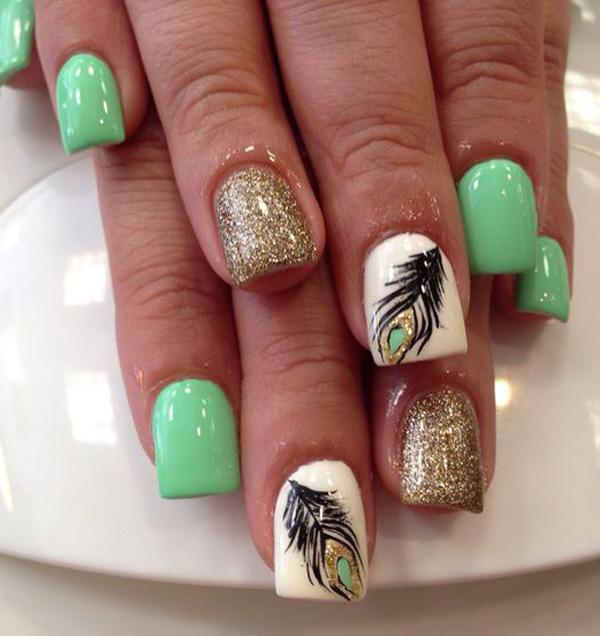 40 Feather Nail Art Ideas - nenuno creative