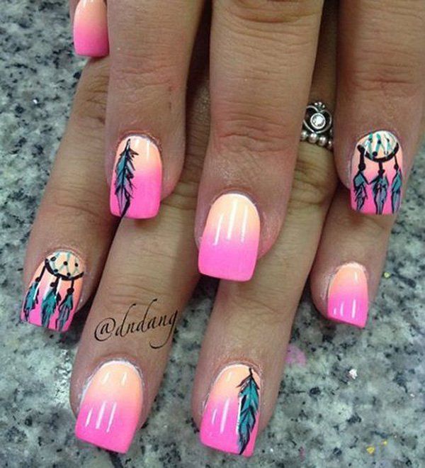 40 Feather Nail Art Ideas - nenuno creative