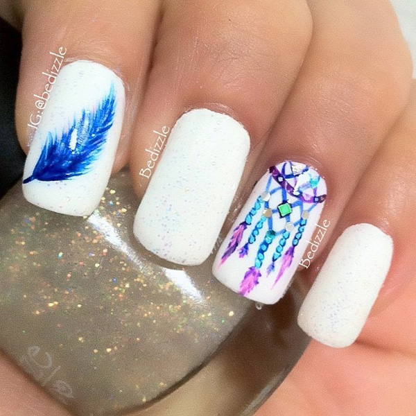 40 Feather Nail Art Ideas nenuno creative