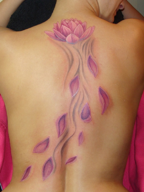 falling petals tattoo