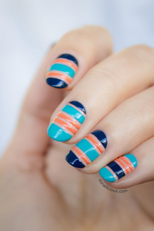 55 Stripe Nail Art Ideas - nenuno creative