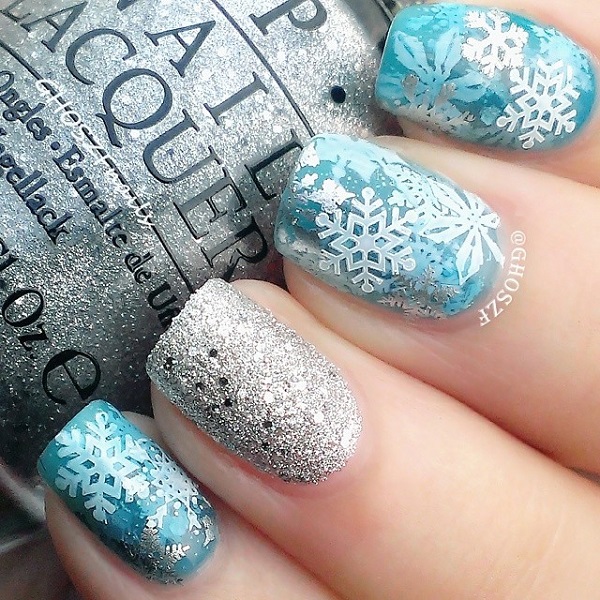 35 Snowflake Nail Art Ideas - nenuno creative