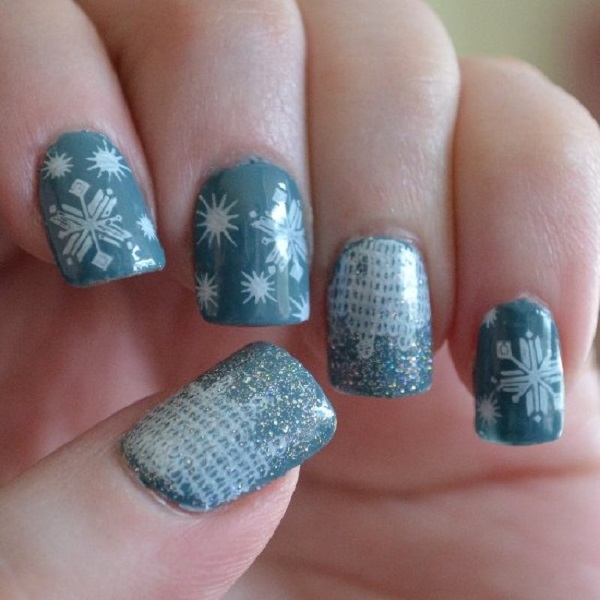 35 Snowflake Nail Art Ideas - nenuno creative