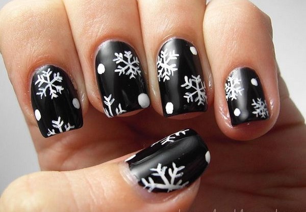 simple snowflake nail art design