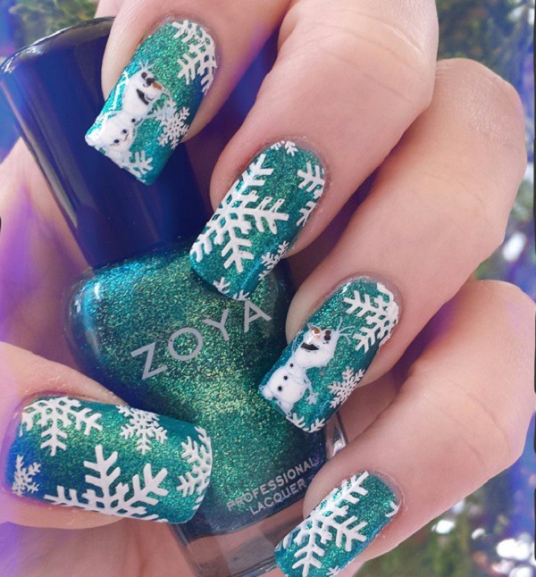 35 Snowflake Nail Art Ideas - nenuno creative