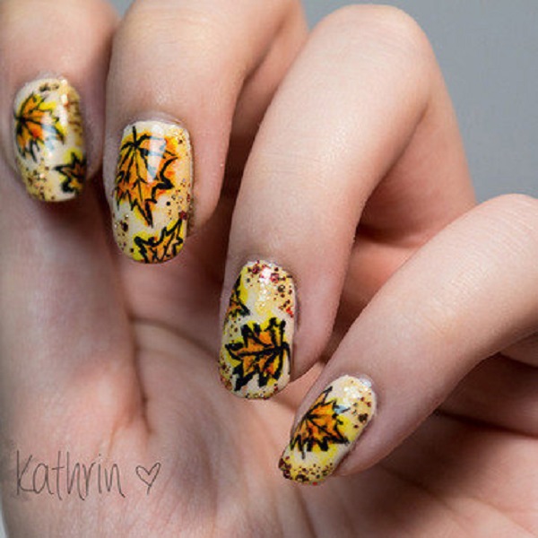 35 Leaf Nail Art Ideas - nenuno creative