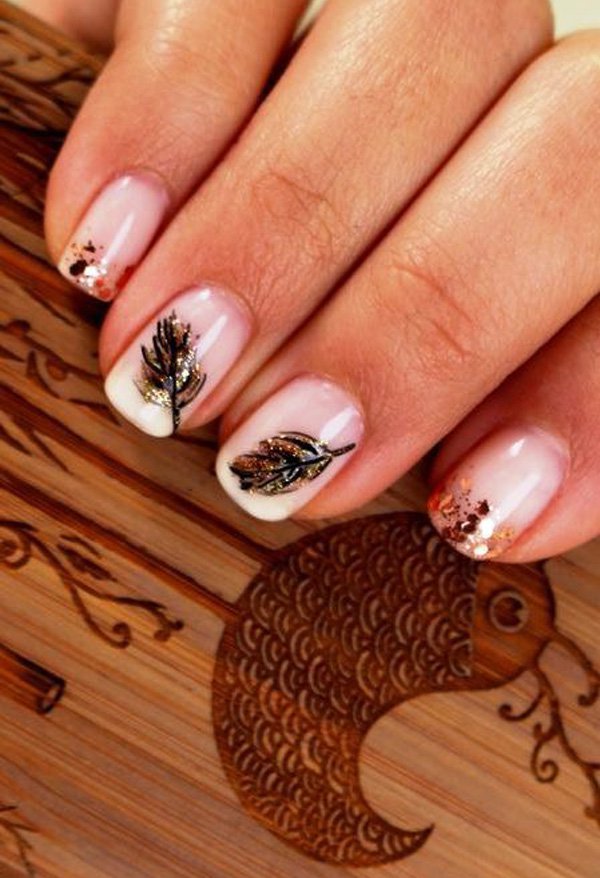 35 Leaf Nail Art Ideas - nenuno creative