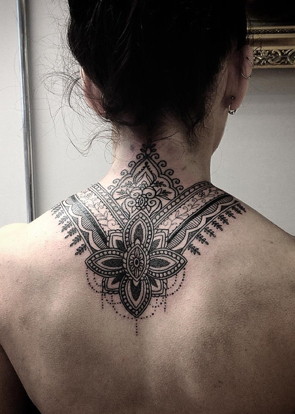 Colourful mandala neck tattoo by  Killer Ink Tattoo  Facebook