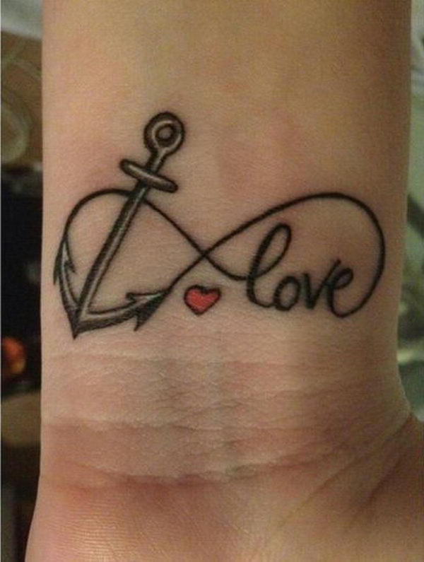 Cute Tiny Anchor Heart tattoo for Girls