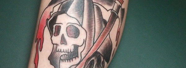 Traditional Grim Reaper Tattoo By Lachie Grenfell  Vic Market Tattoo