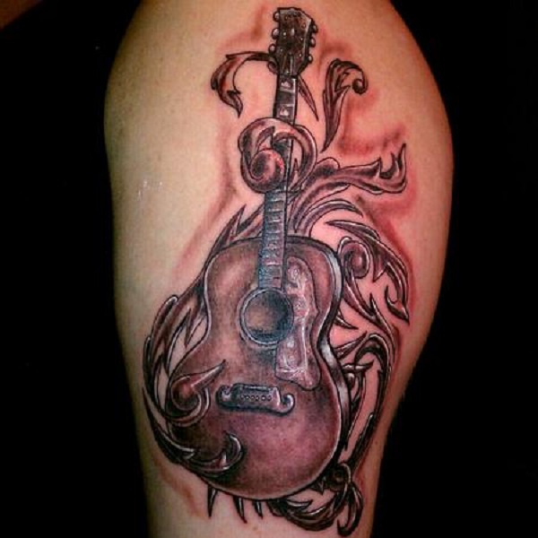 Gibson Guitar Tattoo by Jesse Rix TattooNOW