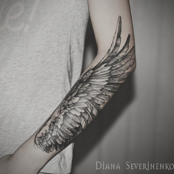 BUTTERFLY AND ANGEL WING SLEEVE by Melissa Ferranto: TattooNOW