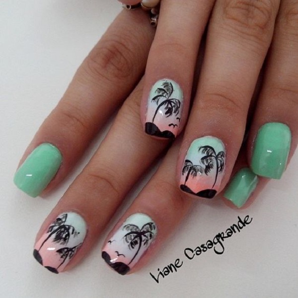 40 Palm Tree Nail Art Ideas - nenuno creative