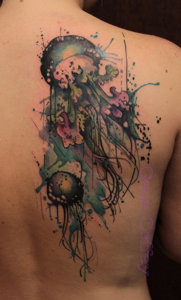 Watercolor jellyfish forearm tattoo Her first tattoo badass  TikTok