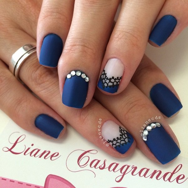 DARK BLUE NAIL ART DESIGN 1 