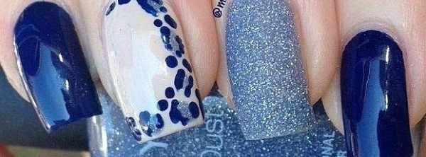 Top 25 Best Navy Blue Nail Design Ideas (2023 Update) | Nail art, Geometric  nail, Stylish nails