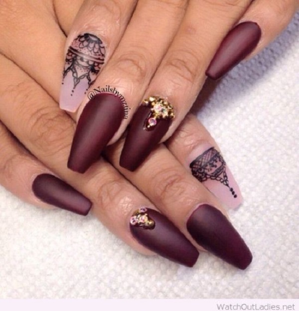 35 Maroon Nails Designs - nenuno creative