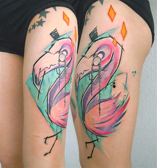 Tatouage de flamant rose 13