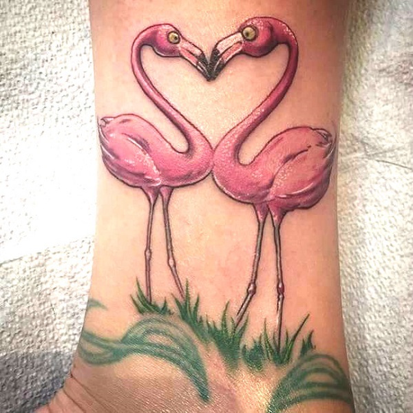 flamingo heart tattoo