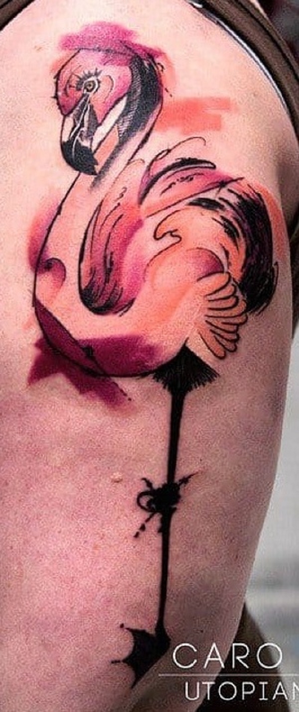 traditional flamingo tattoo