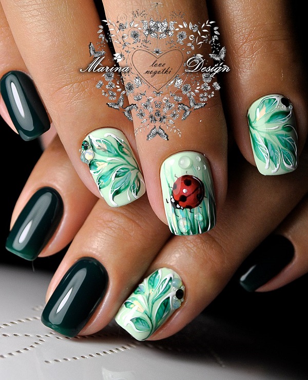 Green Nail Art Designs Nenuno Creative