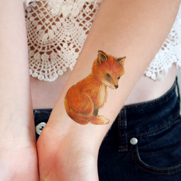 Oottati 6 Pieces Small Cute Kids Women Wrist Hand Neck Orange Cartoon  Flower Fox Temporary Tattoo  Amazoncomau Beauty