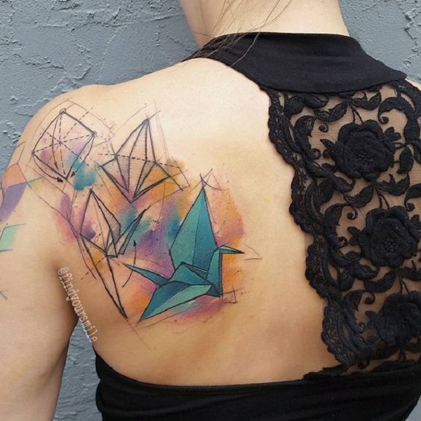 65 Origami Bird Tattoos nenuno creative