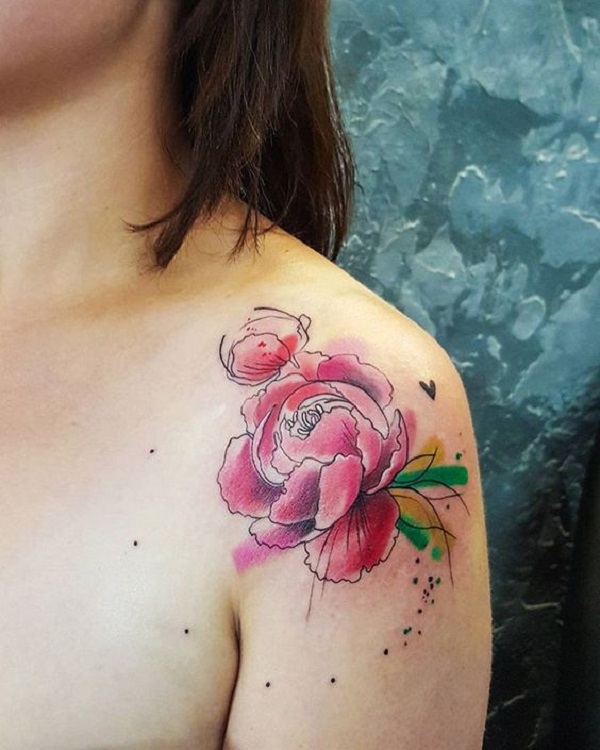 Tattoo uploaded by Claire  By koraykaragozler watercolor floral peony  flower  Tattoodo