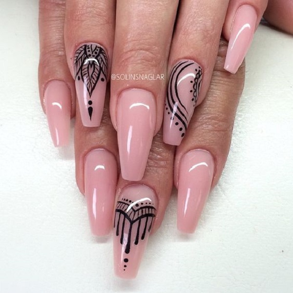 Featured image of post Coffin Pink And Black Nail Designs / This pinky pink glossy coffin nails is the best example of this saying.