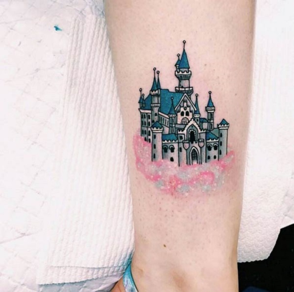 Disney Castle Tattoo on Ankle  Best Tattoo Ideas Gallery