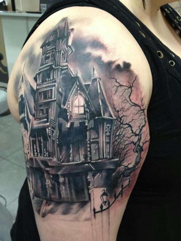 55 Castle Tattoo Art Designs Nenuno Creative