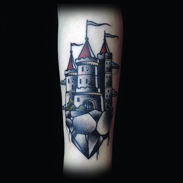 55 Castle Tattoo Art Designs nenuno creative