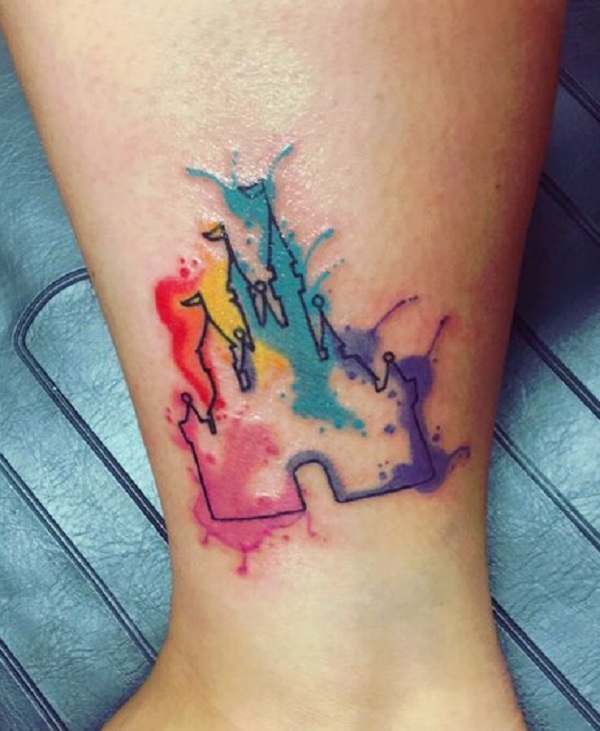 A Real Love for Disney Beloved Star Gets Cinderella Castle Tattoo