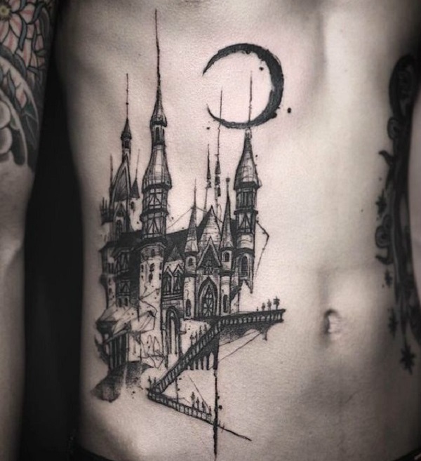 55 Castle Tattoo Art Designs nenuno creative